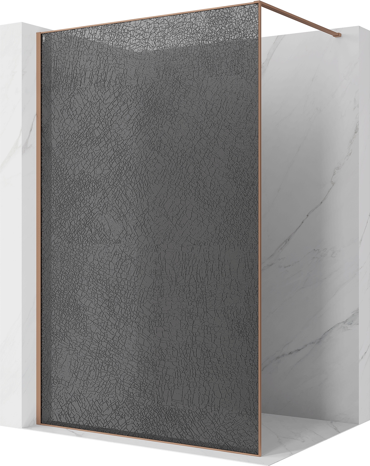 Mexen Kioto Ścianka Prysznicowa Walk-in 100X200 CM 12MM Miedź Szczotka