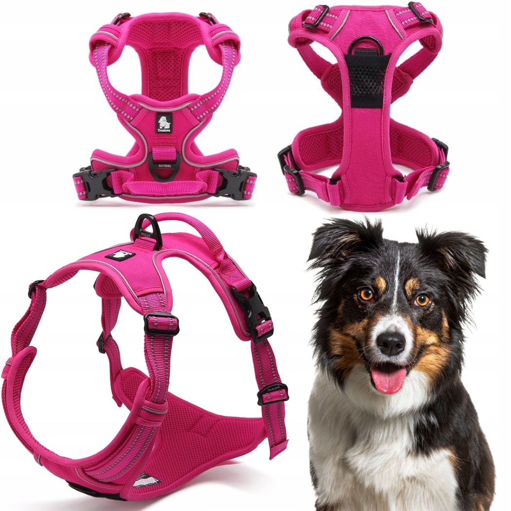 Levně Postroj Pro Psa Truelove Easy Walk Silný Odolný Reflexní Růžový L