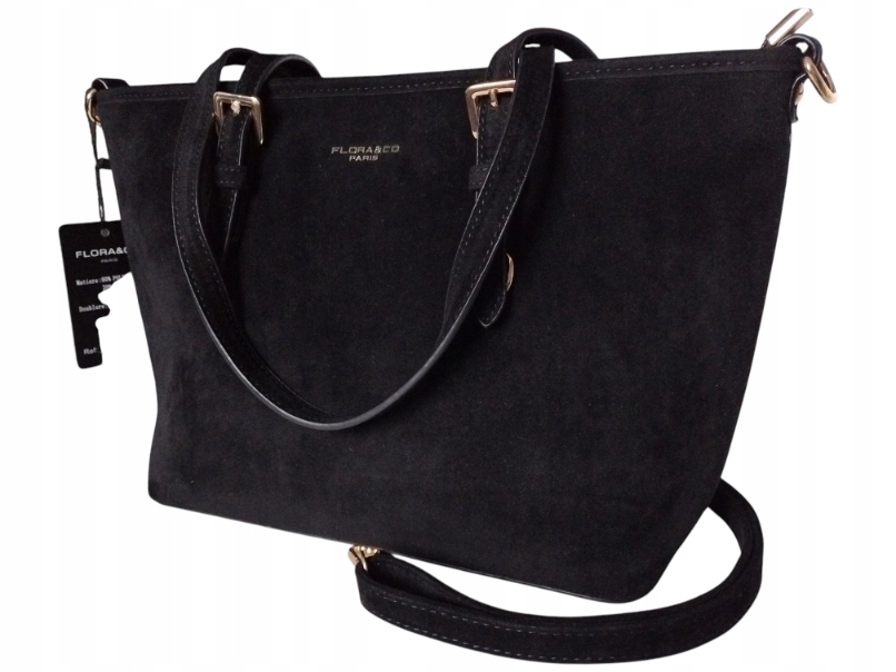 Dámská kabelka Shopper Flora&Co, Kabelka Přes Rameno Eko Semiš Černá