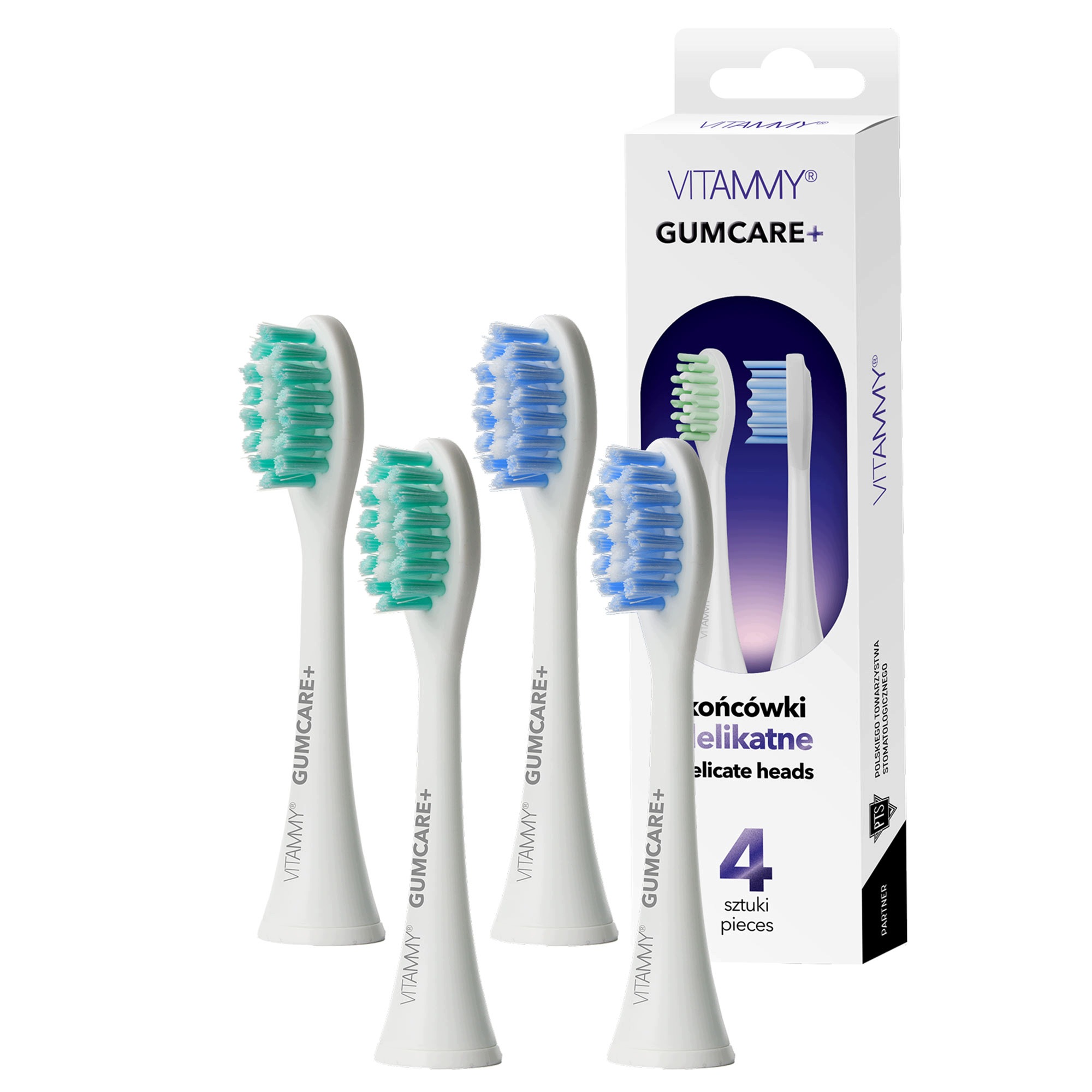 Końcówki Do Szczoteczki Sonicznej Vitammy Gumcare+ Delikatne Sonice Białe 4