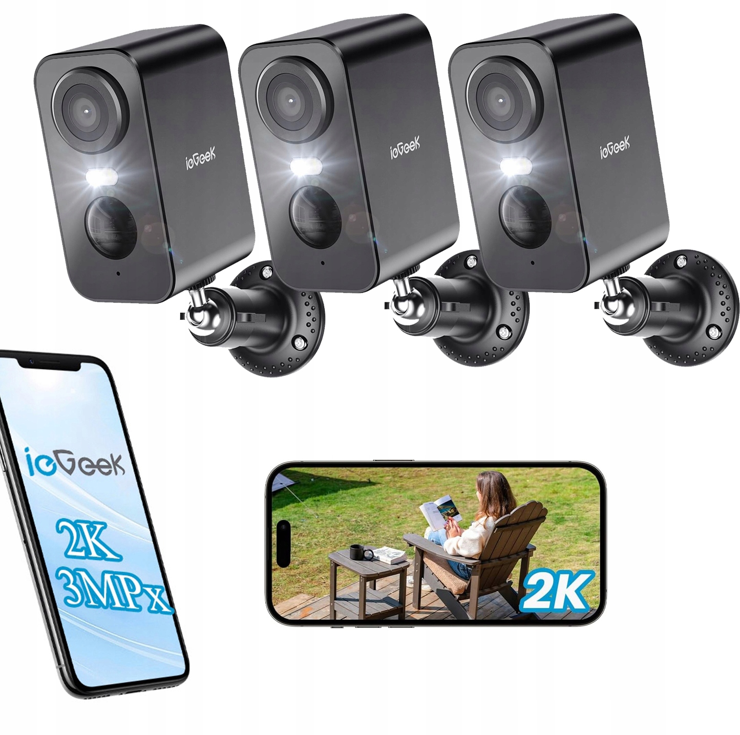 Kamera 2K Na Baterie Bezdrátová Audio Ip Wifi 3MPx Oboustranná 3KS