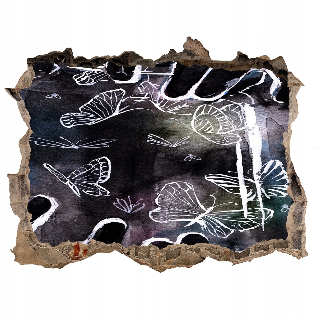 

Dziura 3d okleina ścienna Motyle w słoiku 168x113