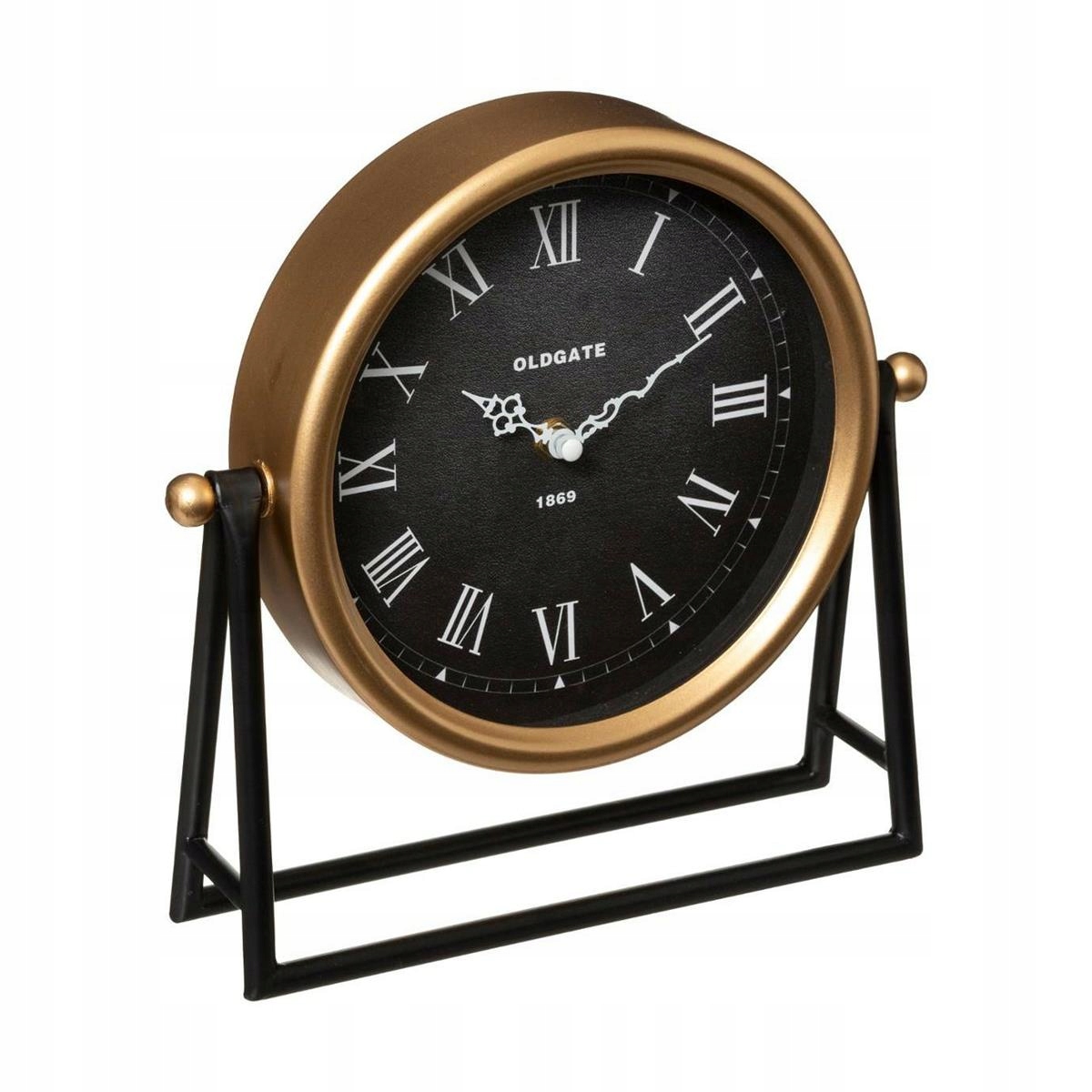 

Metalowy zegar stołowy na stojaku retro loft 21 cm
