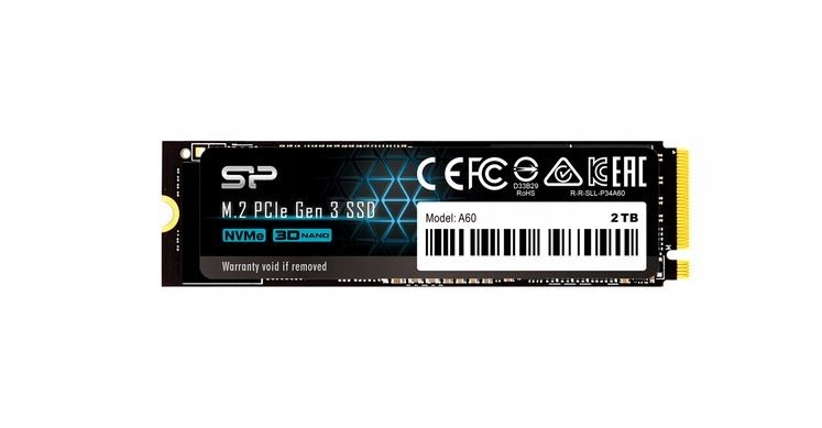Dysk Ssd P34A60 2TB Pcie M.2 NVMe 2200/1600 MB/s