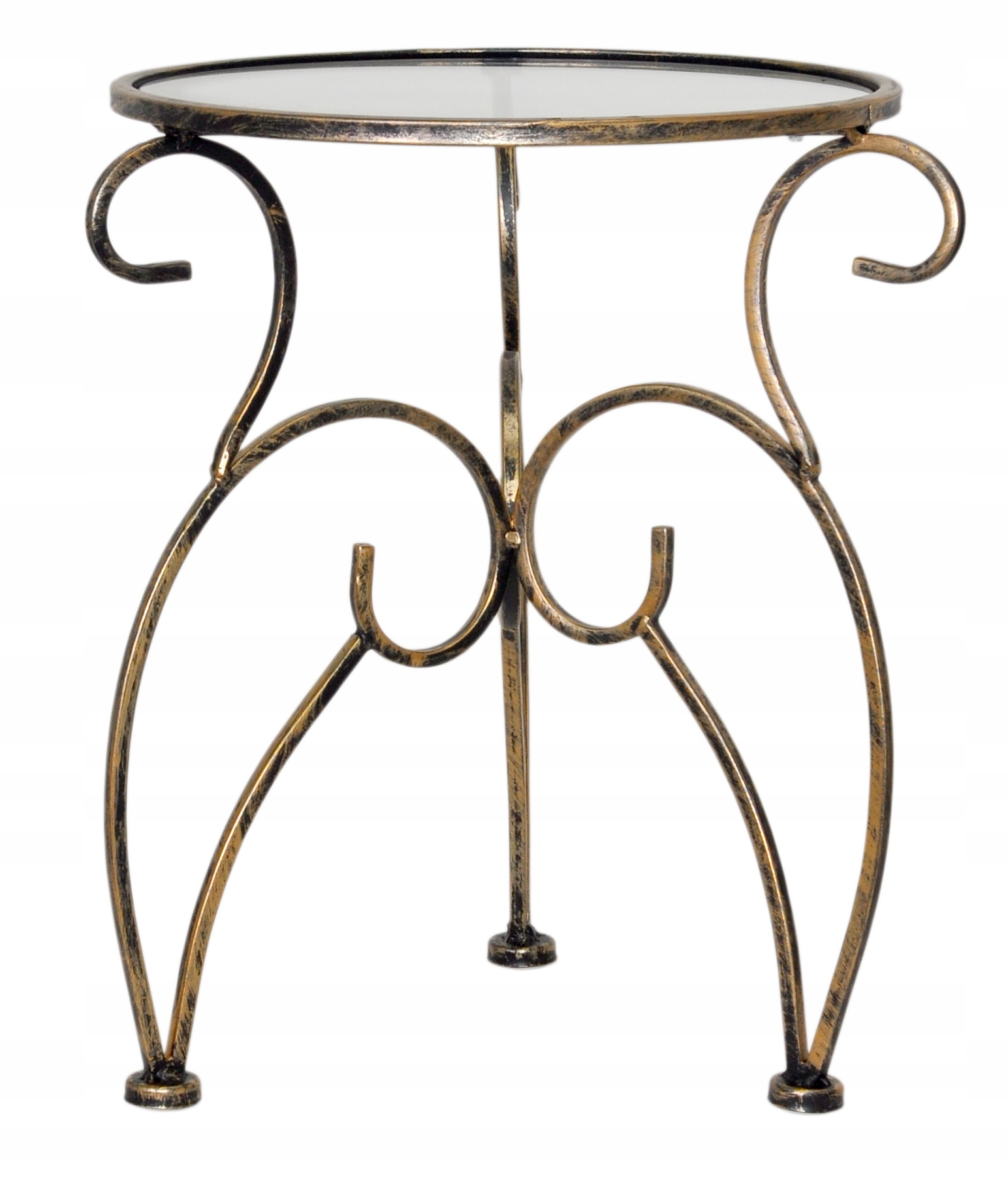 Kulatý Stolek se skleněnou deskou Kov Sklo