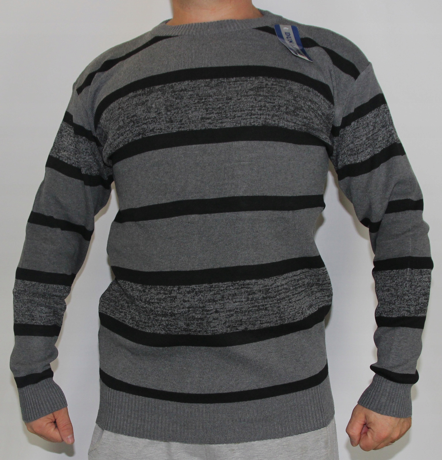 

Sweter Męski ciepły paski XXL