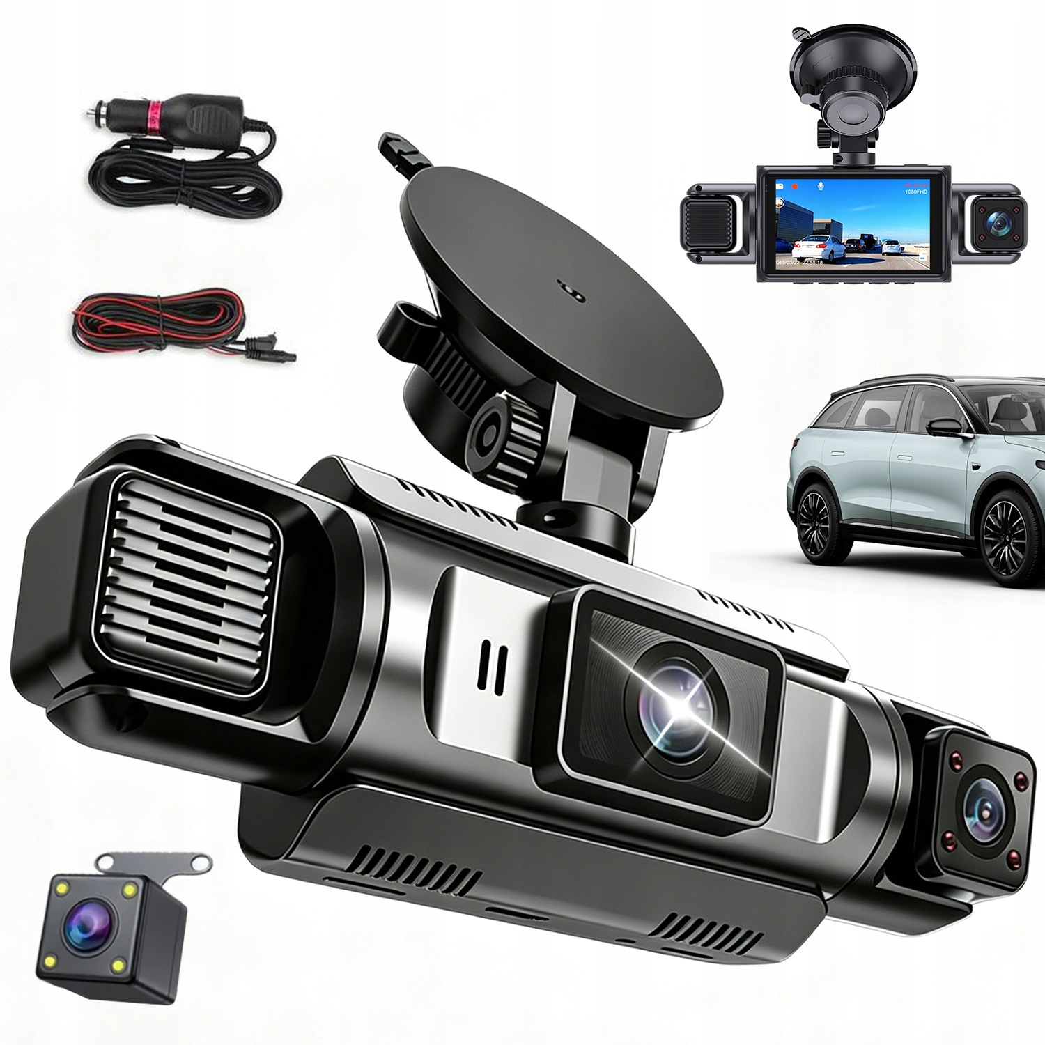 Kamera Samochodowa Wideorejestrator 170° 4CH G-sensor Nocna Wizja 1080P