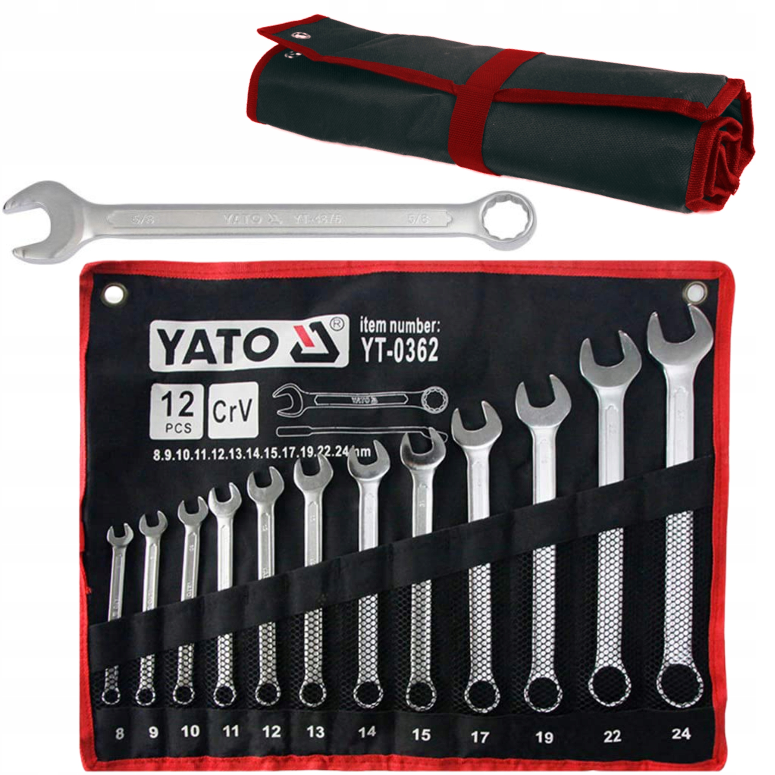 

Yato Klucze Płasko-oczkowe 8-24 Zestaw 12x YT-0362