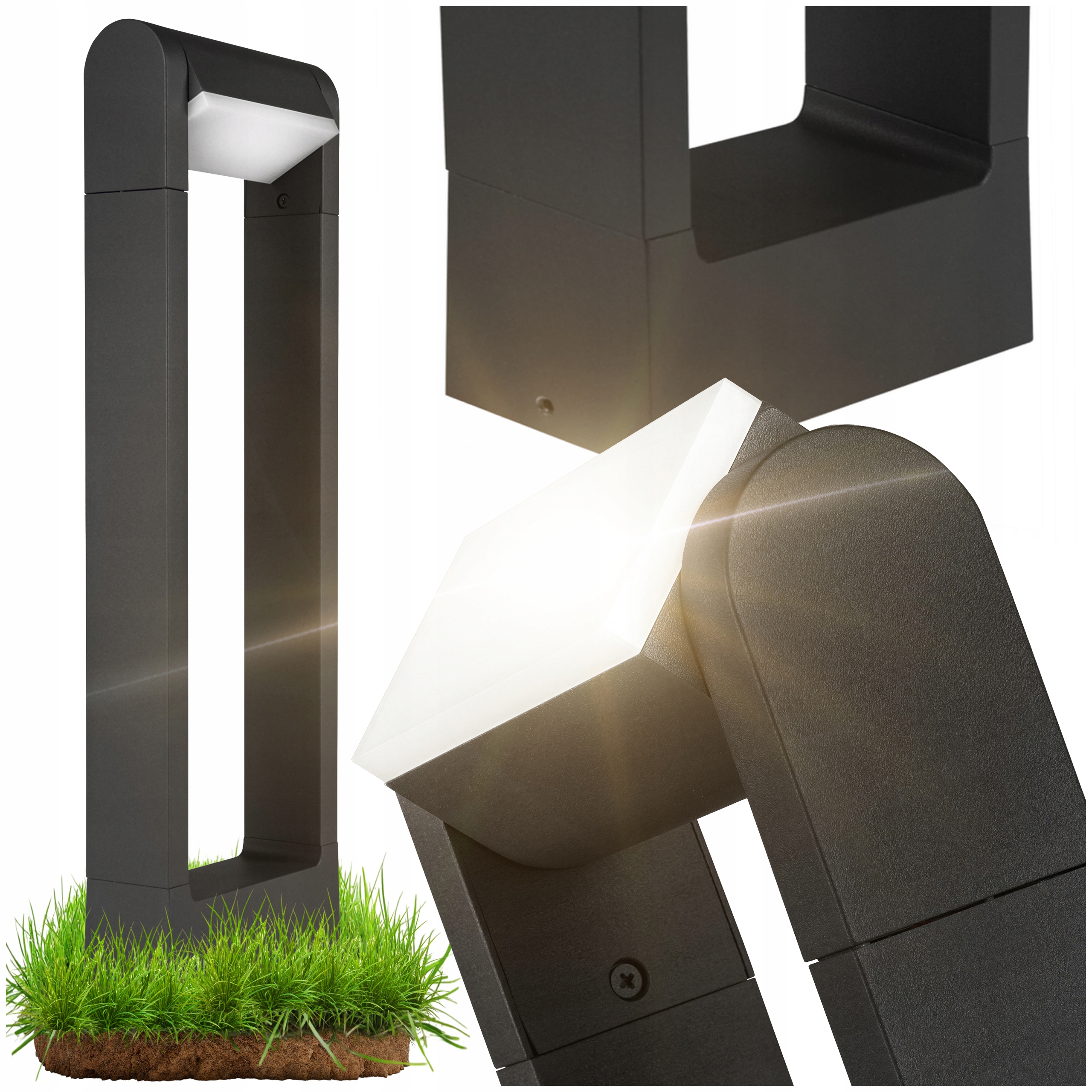 Led Zahradní Lampa Santina 6W Sloupek Venkovní Stojací 4000K antracit 50cm