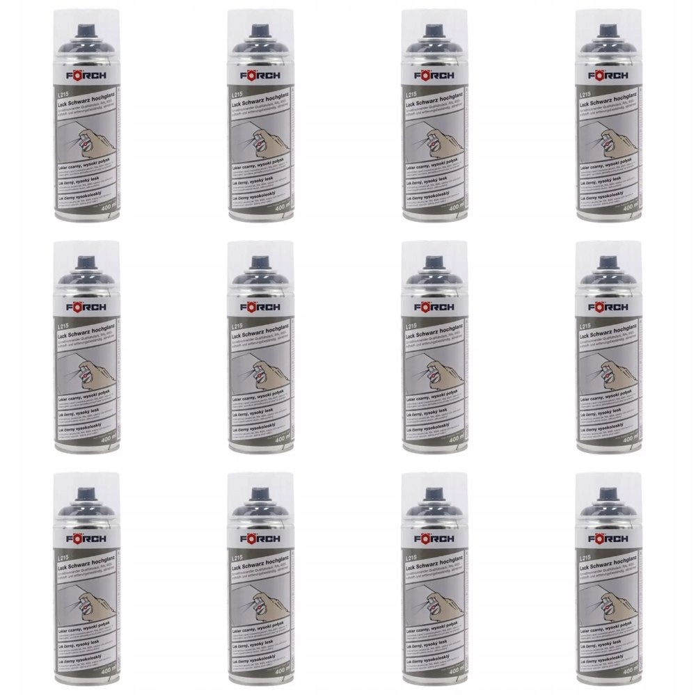 Lak Forch L215 čierny s vysokým leskom 400 ml sada 12 kusov