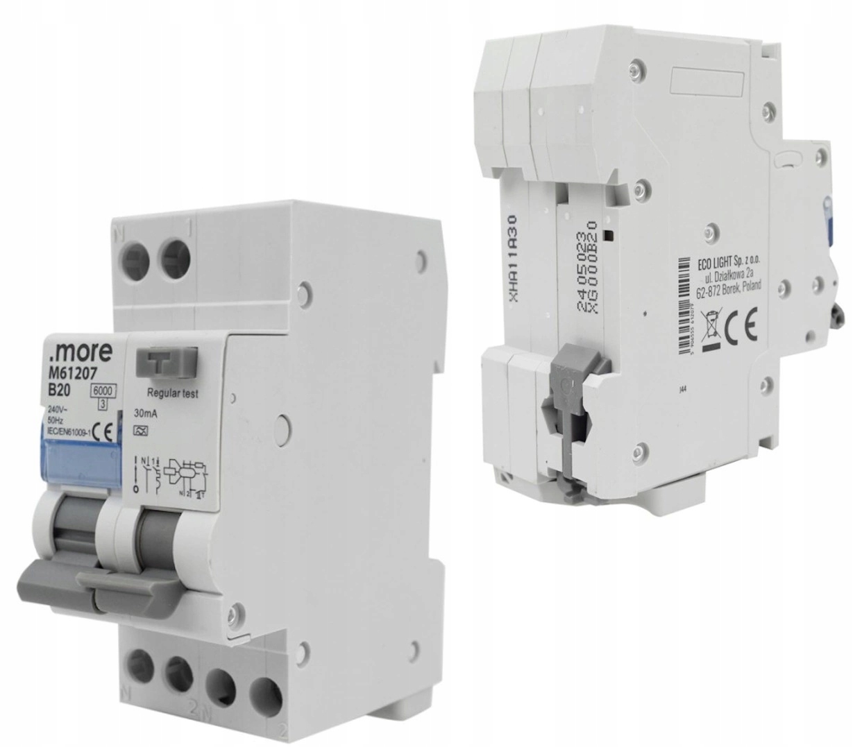Diferenciální proudový spínač s nadproudovým členem B 20A 30mA 1PN typ A