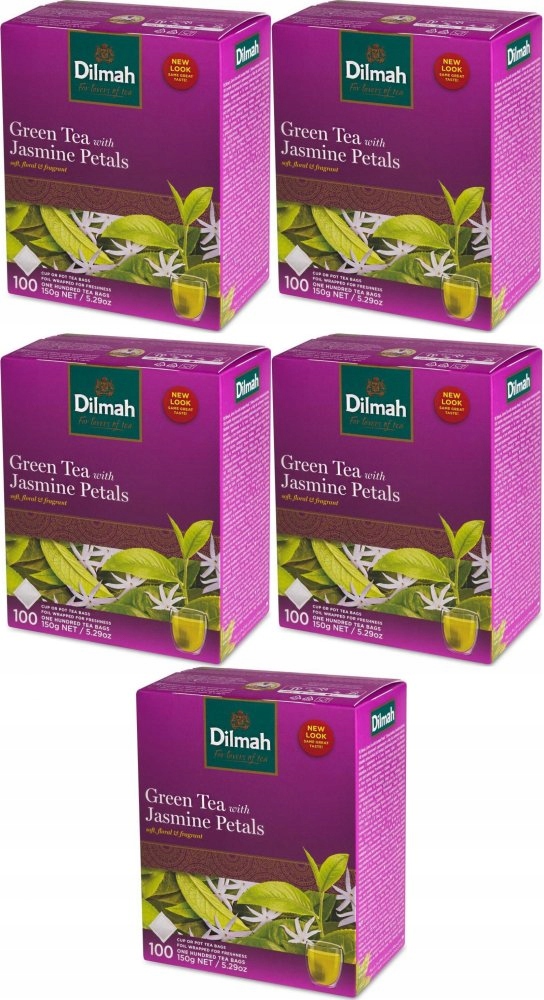 Herbata zielona Dilmah jaśminowa 100 sztuk torebki x5