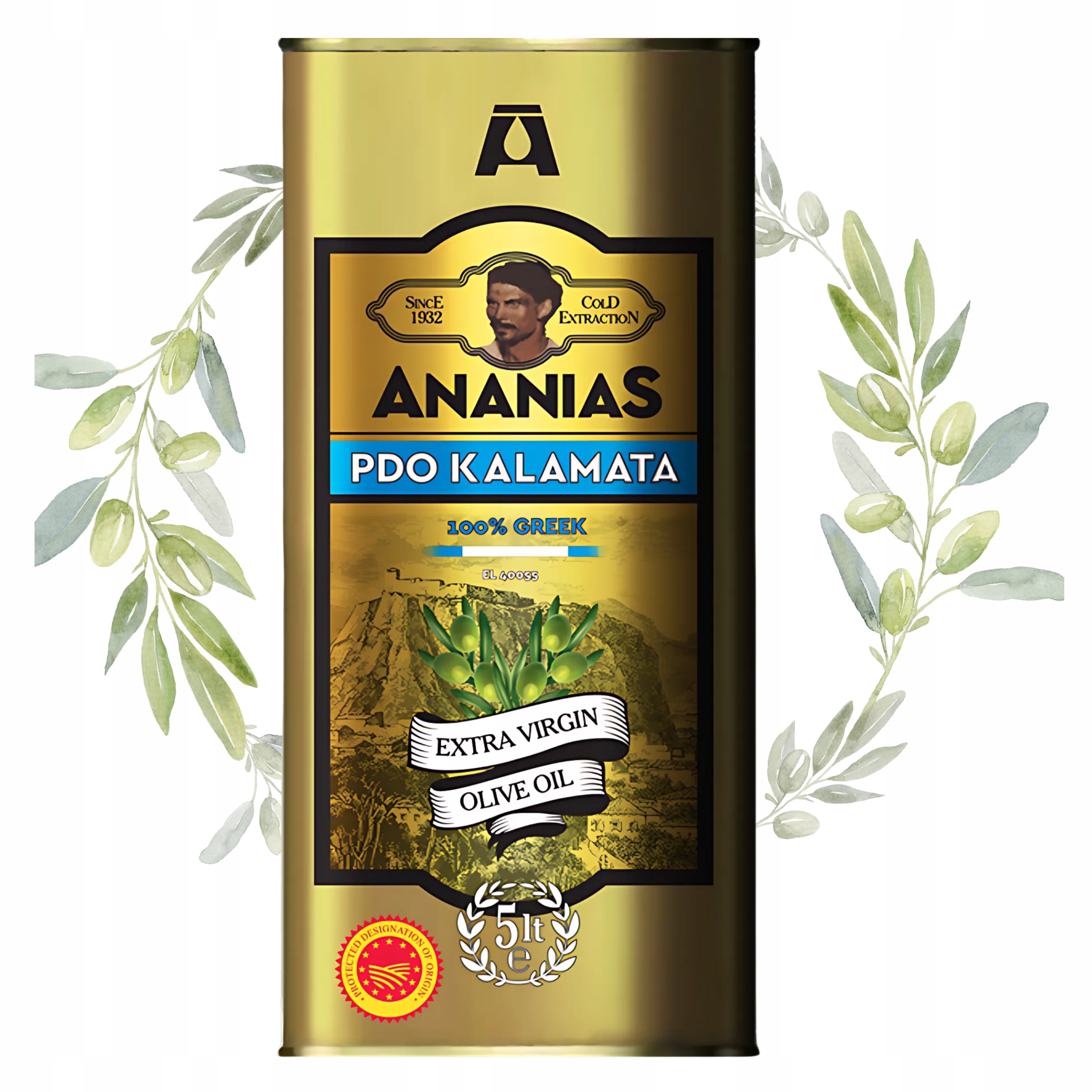 Extra Panenský Olivový Olej 5 L, Řecký, Lisovaný Za Studena P.d.o Kalamata