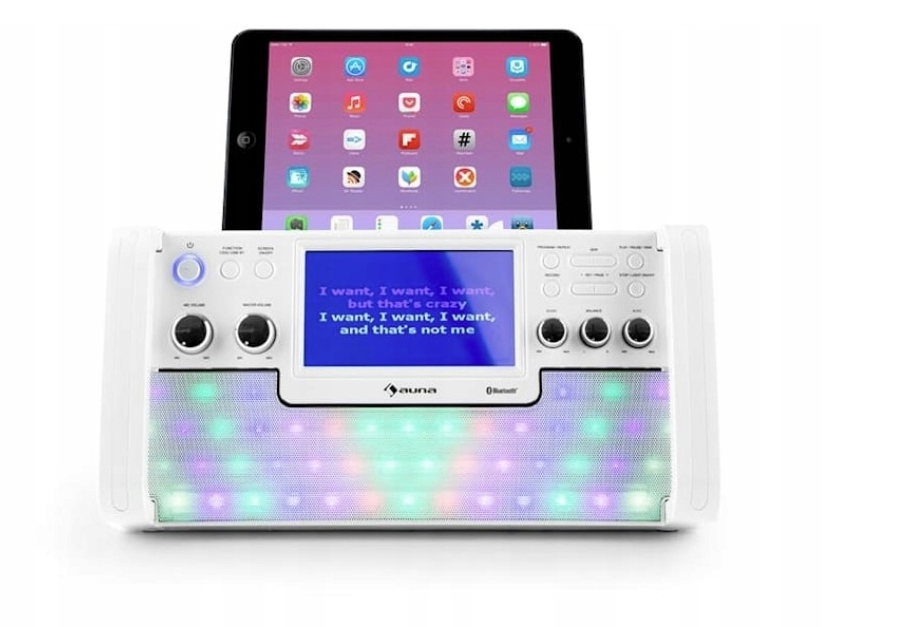 Sada Pro Karaoke Auna Discofever S Led Mikrofonem, Bílá