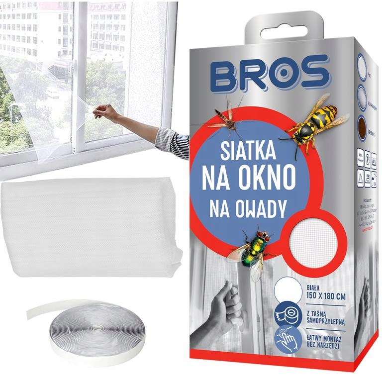 MOSKITIERA NA OKNO SIATKA RAMKA NA OWADY KOMARY MOCNA BIAŁA 130x150cm