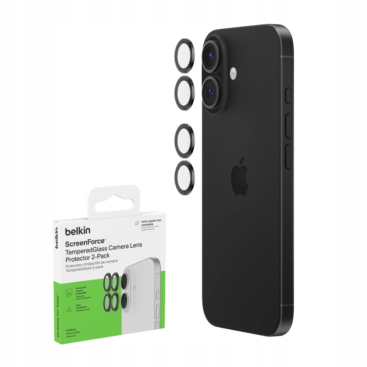 Belkin Ochranné sklo na objektivy fotoaparátu pro iPhone 17 16 16 Plus