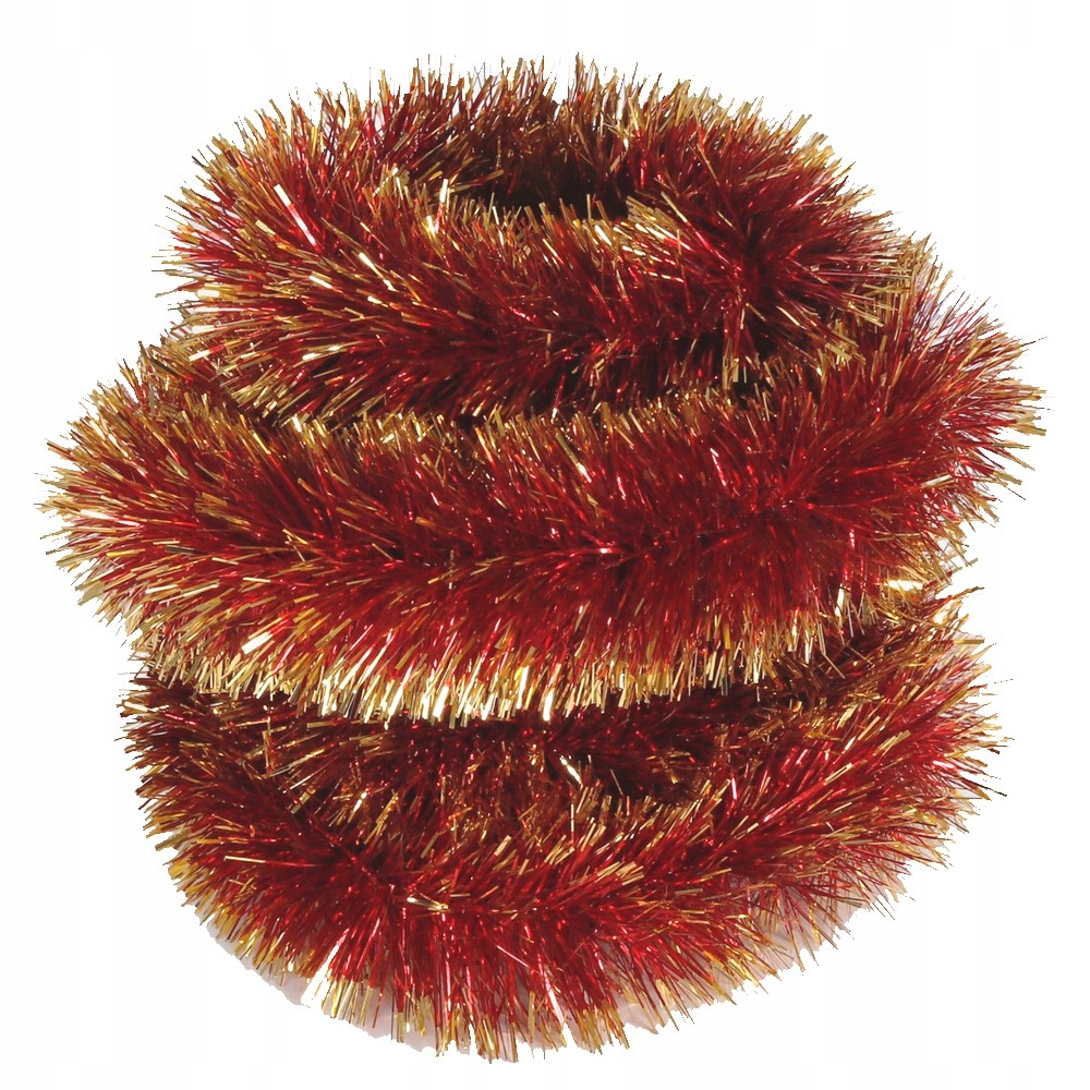 

Gęsty Łańcuch Choinkowy 1,8M Ozdoba 5CM Czer-złoty