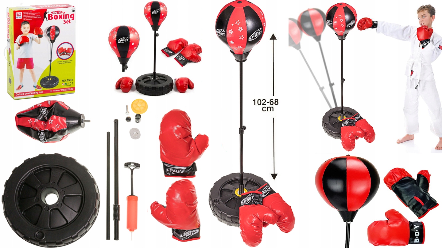 ZESTAW BOKSERSKI DLA DZIECI RĘKAWICE GRUSZKA BOKS WOREK TRENINGOWY Płeć chłopcy dziewczynki