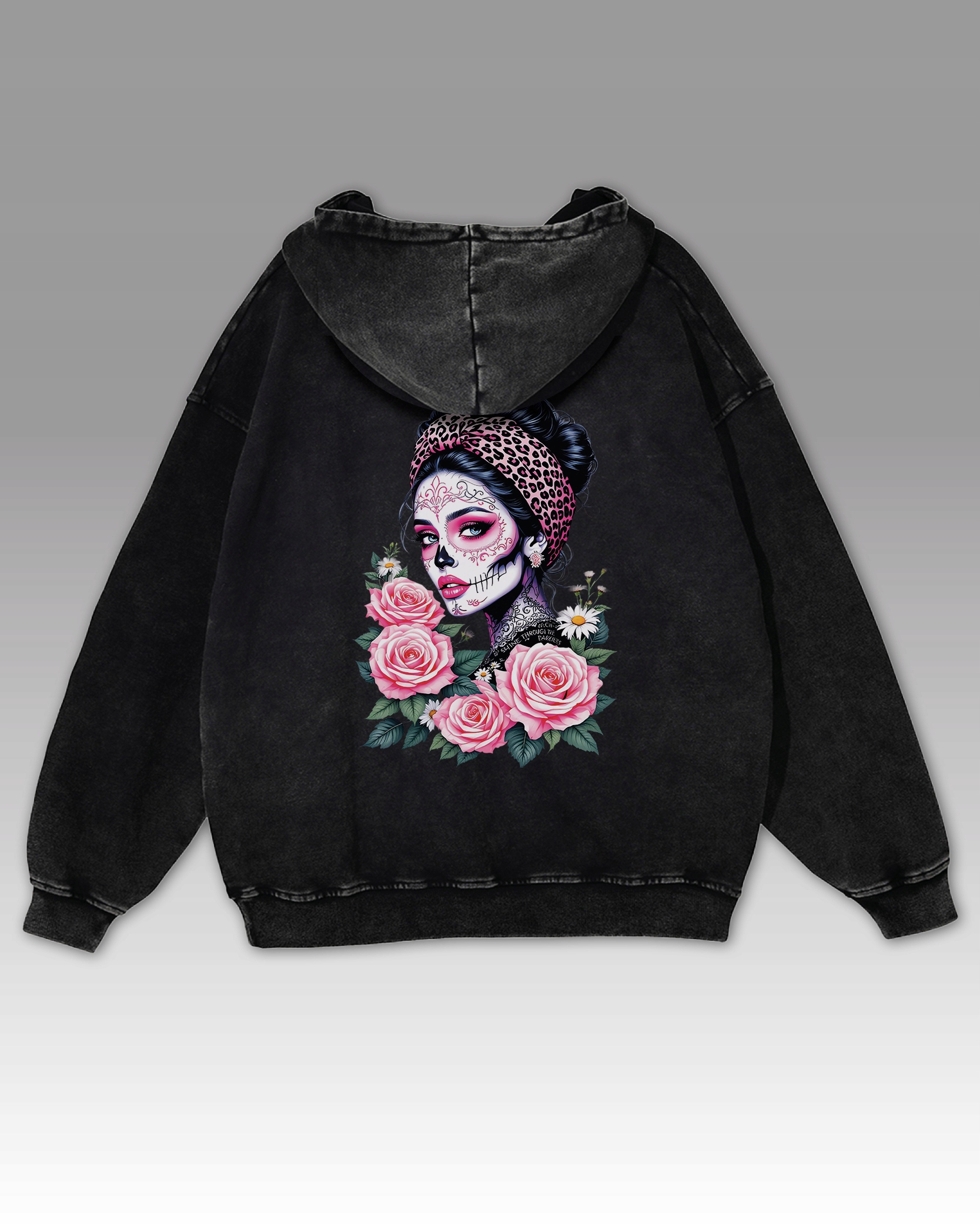 Mexická dámská s kapucí Oversize mikina , černá, XL