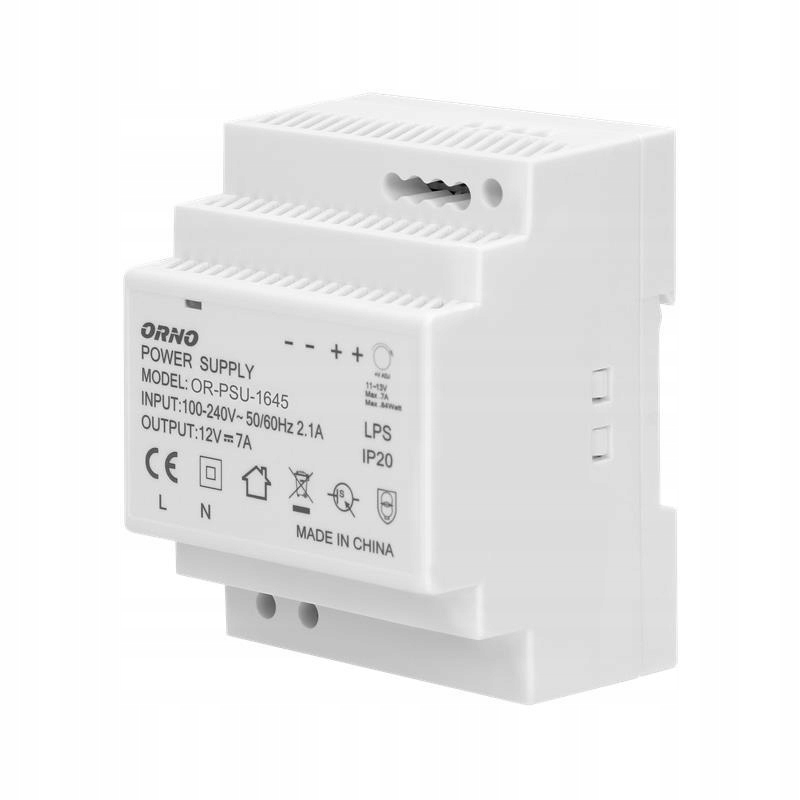 

Zasilacz na szynę Din 12VDC 7A 84W OR-PSU-1645