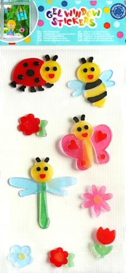 KWIATKI MOTYLKI - NAKLEJKI ŻELOWE NA OKNO