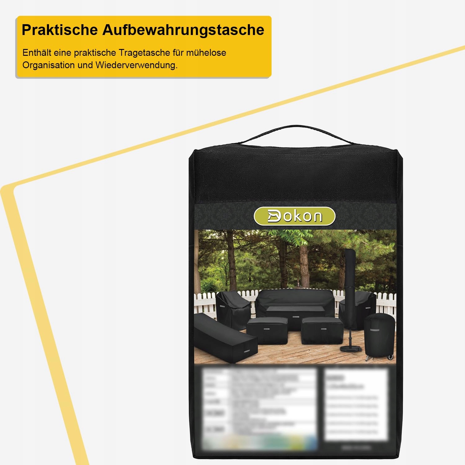 DOKON Pokrowiec na Leżak Wodoodporny Ochronny Przeciw UV 200x75x40/70cm — miniatura 7