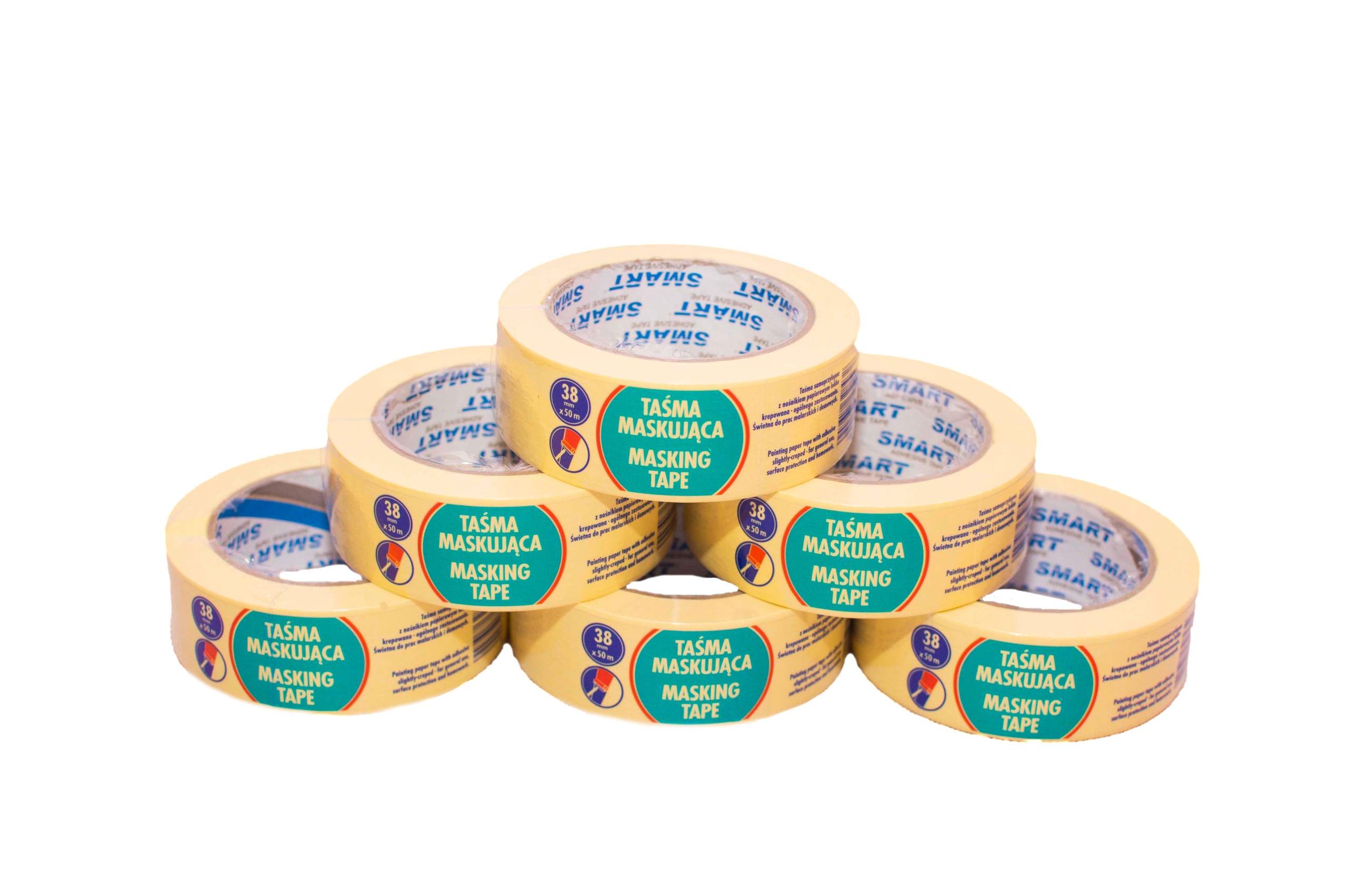 Maskovací papírová ochranná lepicí malířská páska 38 mmx50 m žlutá 24 kusů