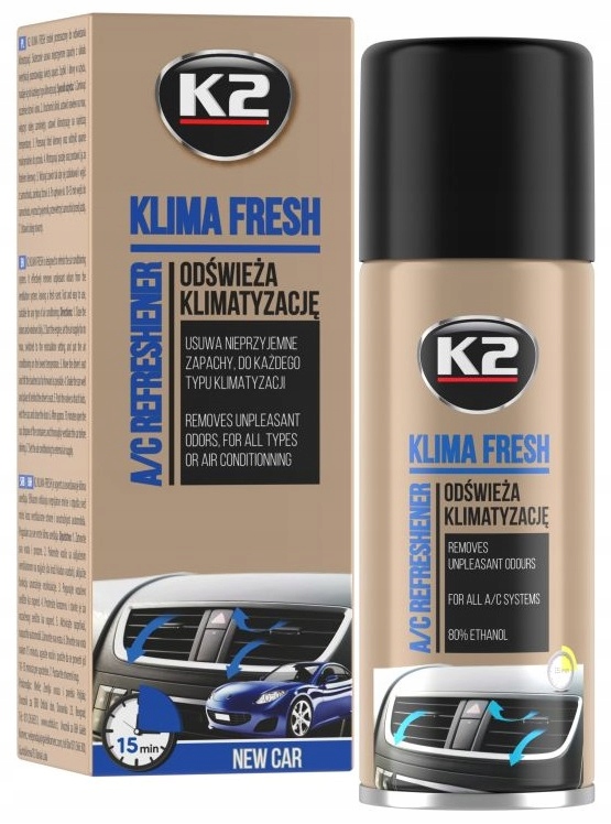 K2 Klima Fresh New Car środek do odświeżania klimatyzacji 150ml