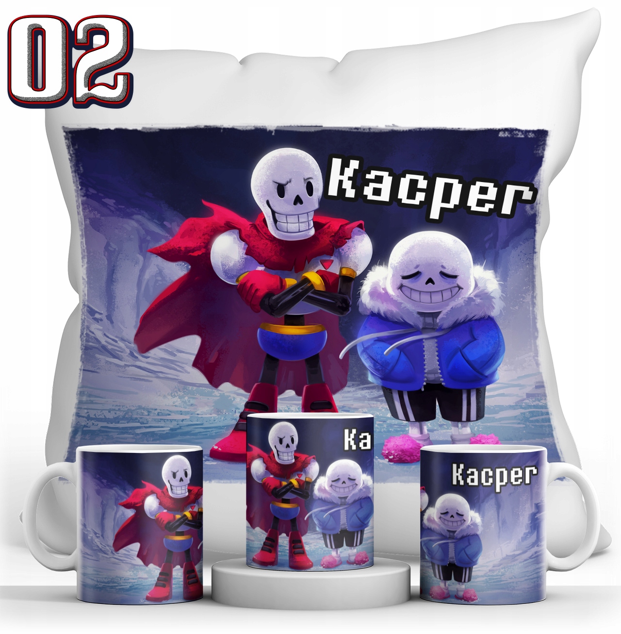 ZESTAW UNDERTALE KUBEK + PODUSZKA + IMIE Tematyka, motyw Resolid