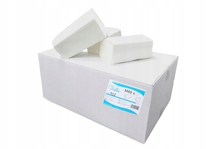 Levně Papírové ručníky skládací celulóza Zz bílé Vella 25x23 karton