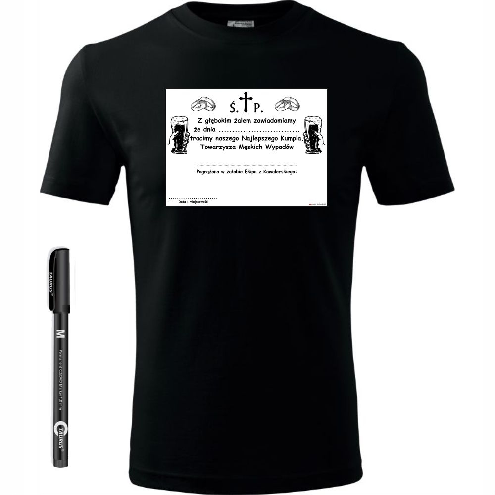 

Wieczór Kawalerski Prezent T-shirt +pisak Pamiątka