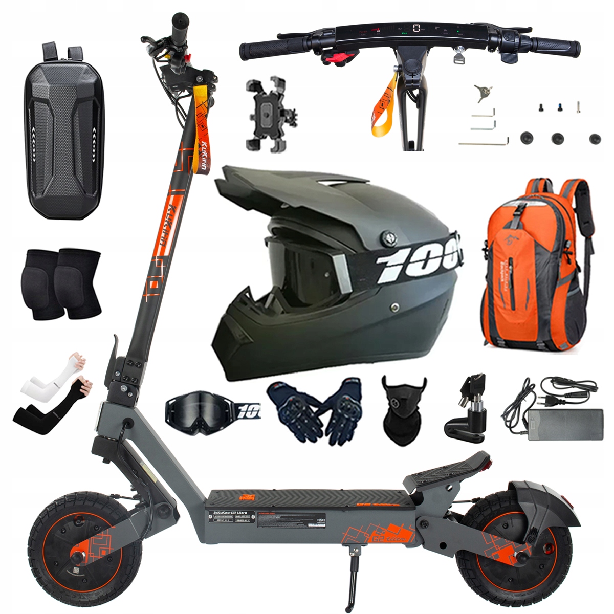 Kukirin G2 Ultra elektrické vozidlo 2000W 55km/h 55KM 48V18Ah 10" dárky