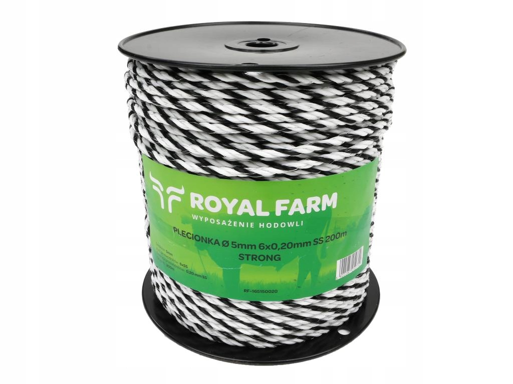 Rm Pletivo, pro elektrizátor 5 mm, 6 x 0,20 mm Ss bílo-černé 200 m, Royal Fa