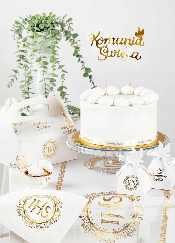 Pudełka podziękowania dla gości Komunia Św. 6 szt Rodzaj słodycze