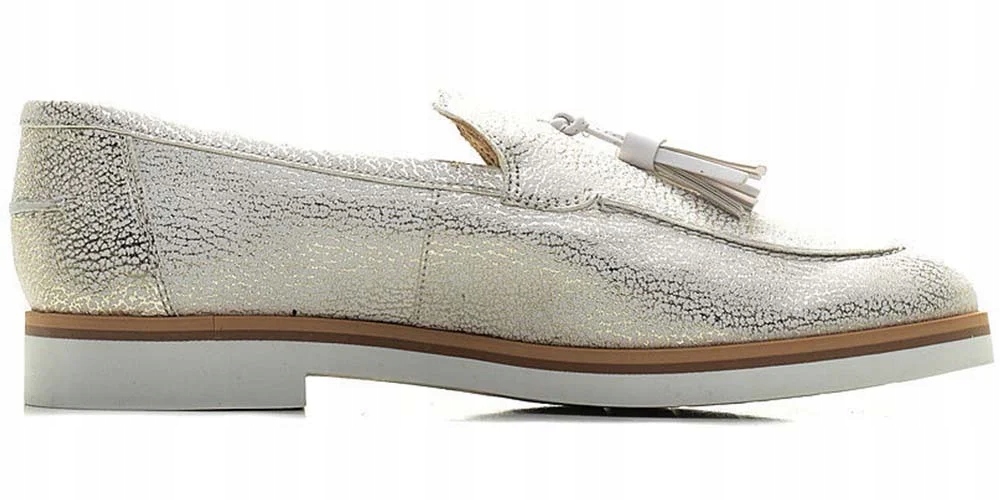 Geox Dámské mokasíny Janalee Respira, střapce velikost 38 Bílá kůže