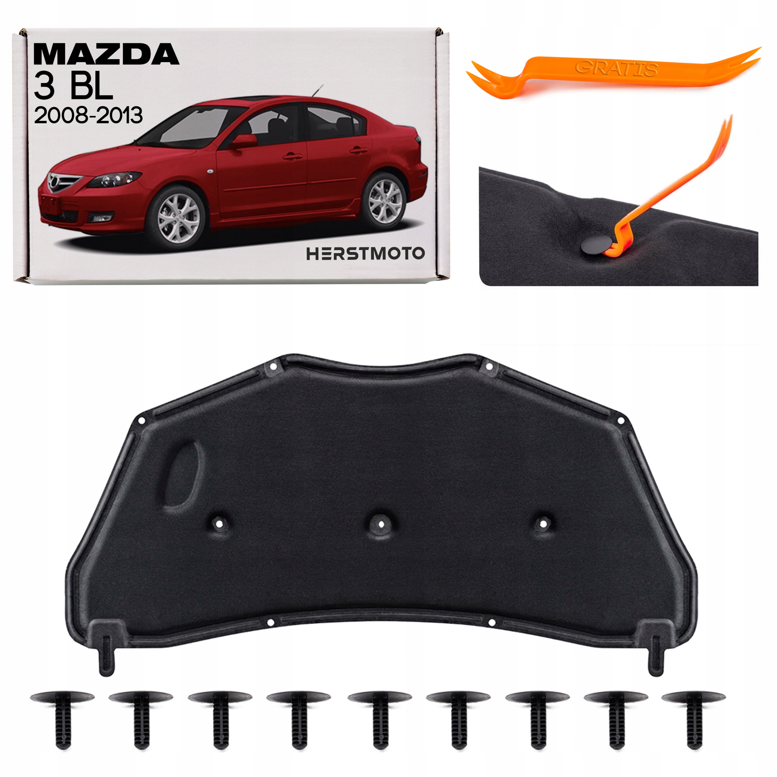 Mazda 3 II Bl 2008-2013 Zvuková Izolace Masky S Kompletní Sadou Sponek BBM756681