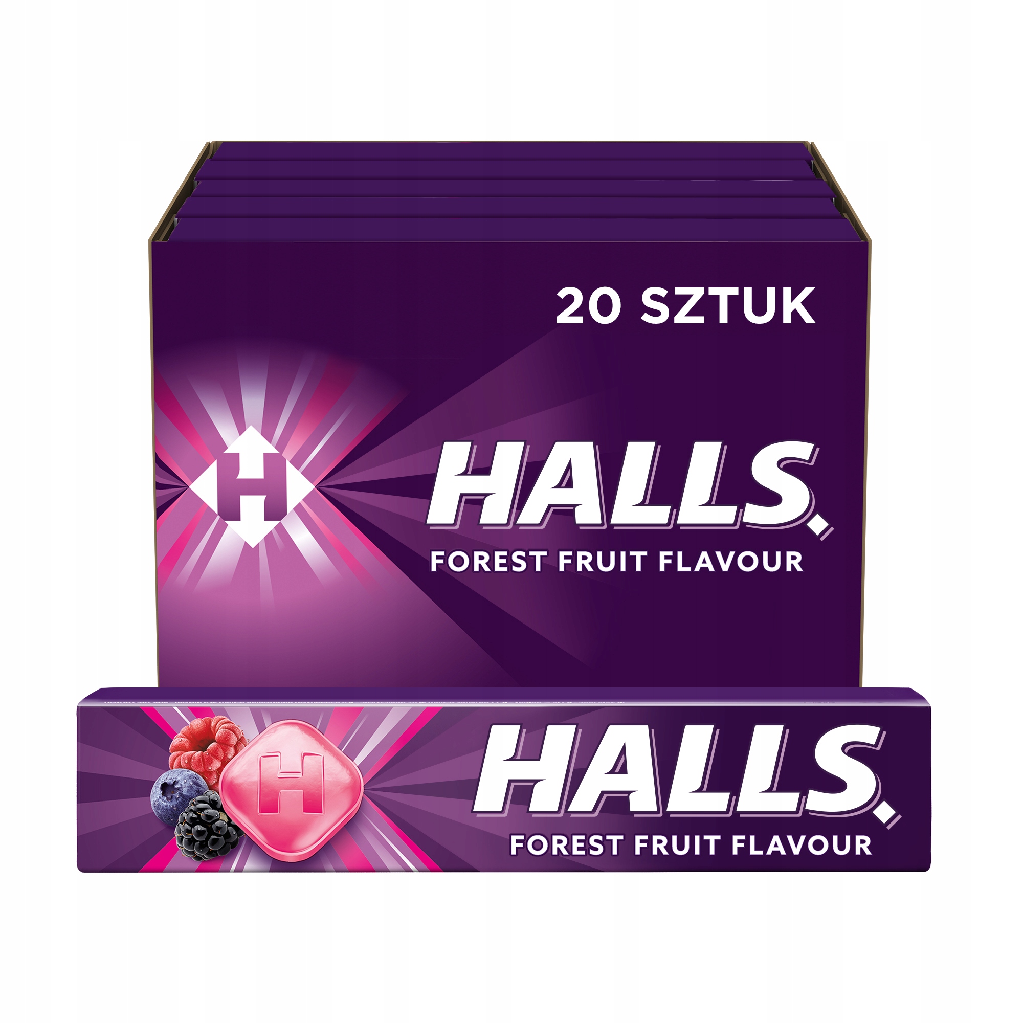 Levně Halls Forest Fruit Flavour Bonbóny 33,5 g x 20 kusů