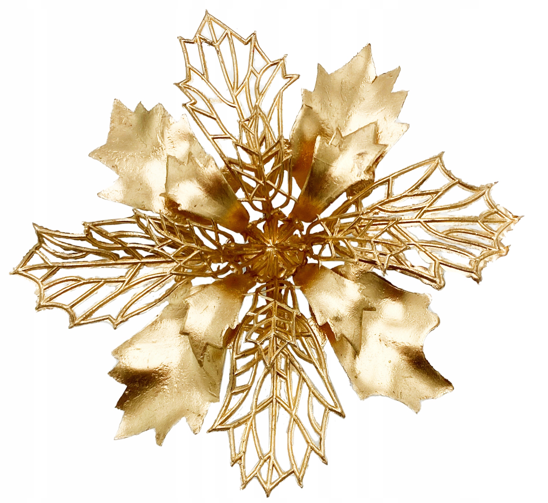 GAŁĄZKA OZDOBNA ŚWIĄTECZNA ZŁOTA KWIAT RÓŻOWE ZŁOTO stroika wianka wyrobowa