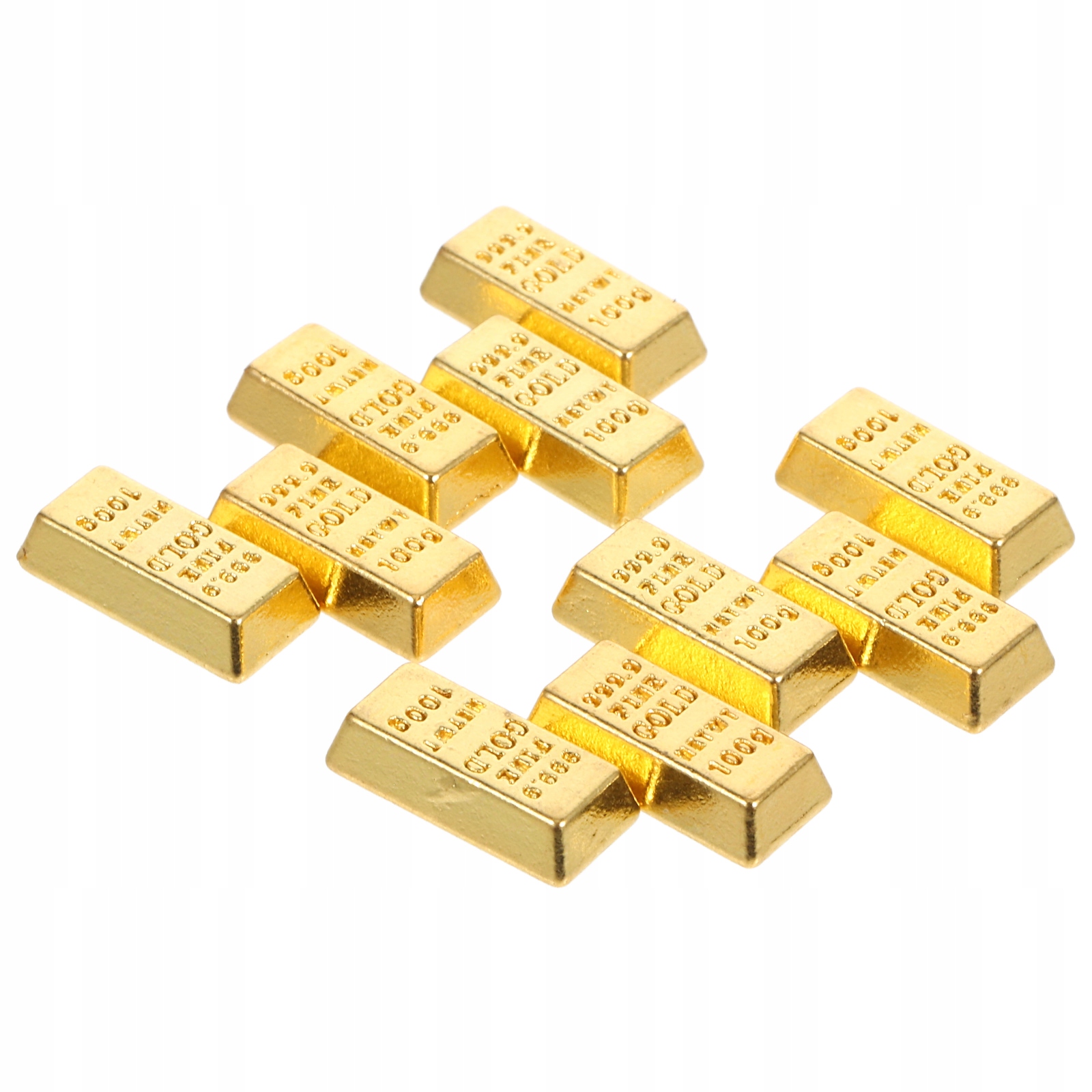 10 Sztuk Miniaturowe Złote Sztabki Model, Dekoracja Do Domku Dla Lalek