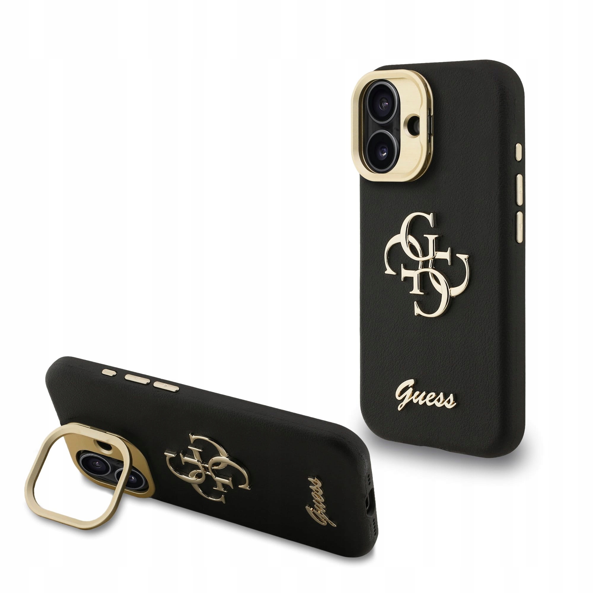 Pouzdro Guess Pu Grained 4G Logo Stand pro iPhone 16 Černé| Stylové