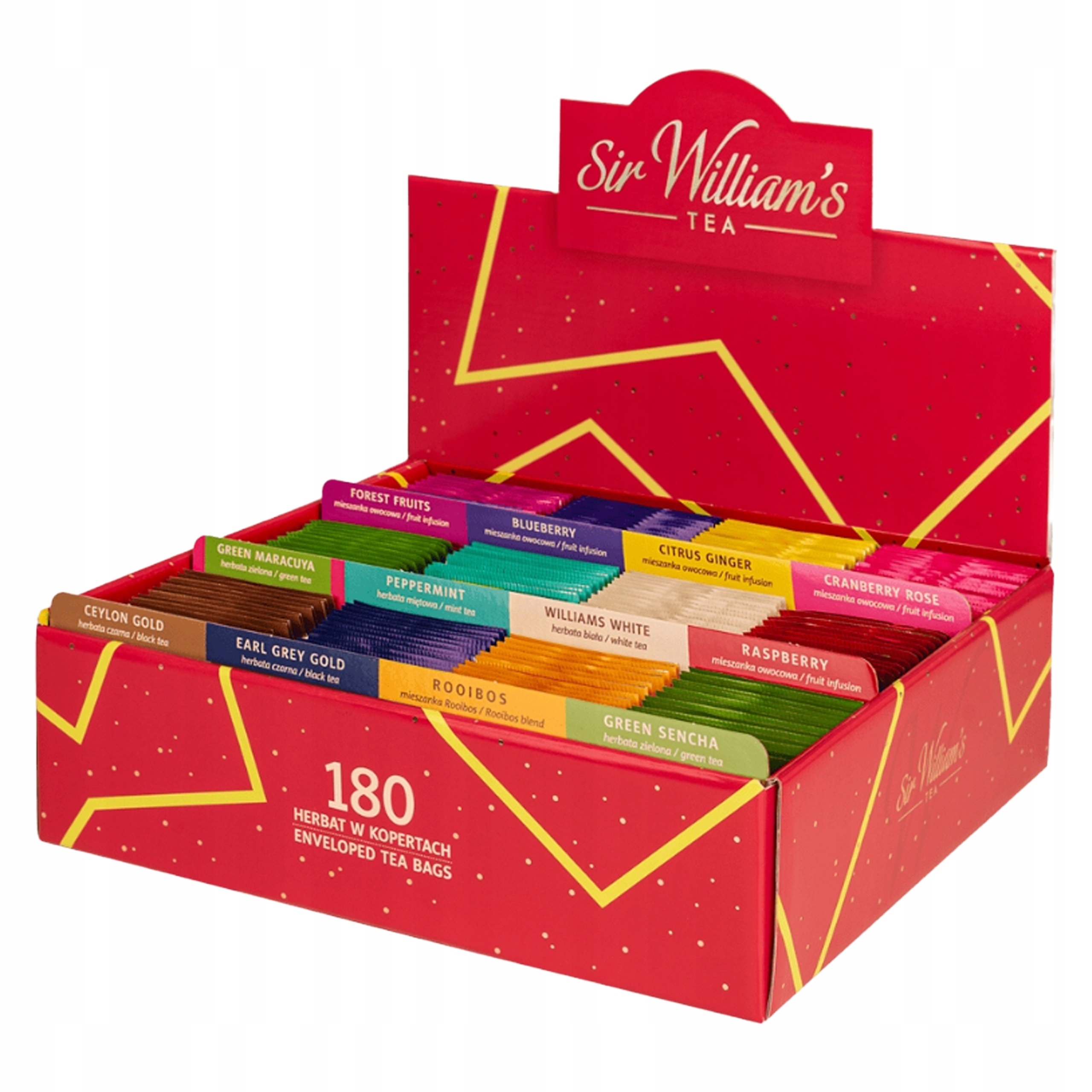 Sir William's Kartonový Prezentér sada 12 čajů 180 obálek