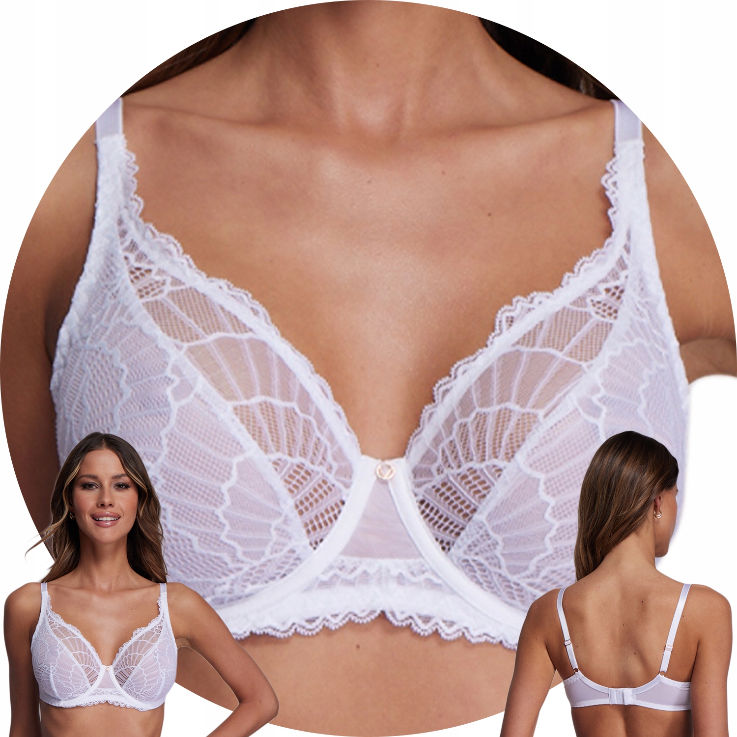 Ava 2200 Delight bílá krajka Měkká podprsenka 70D Soft