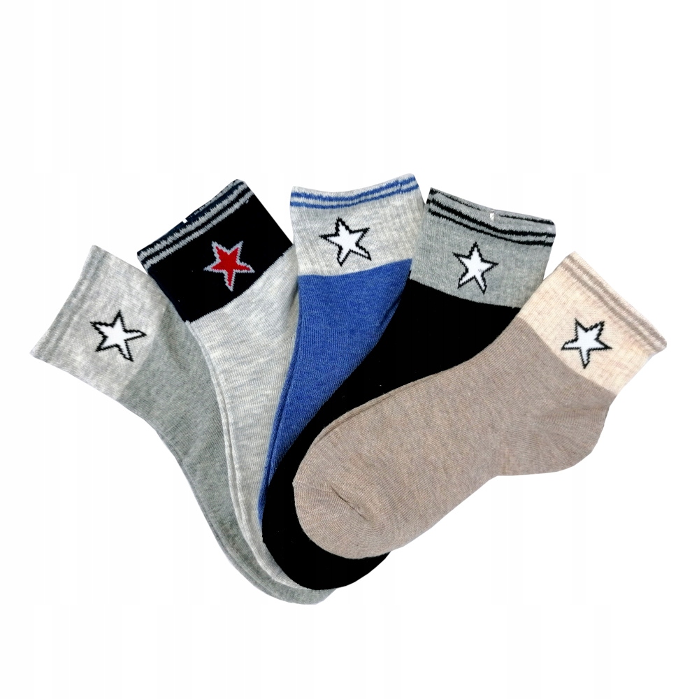 

5 Par Skarpety Kolorowe Bawełna Dziecięce Jakość