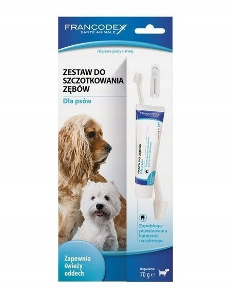 Levně Sada Na Čištění Zubů Psa A Kočky, Kartáček A Enzymatická Pasta
