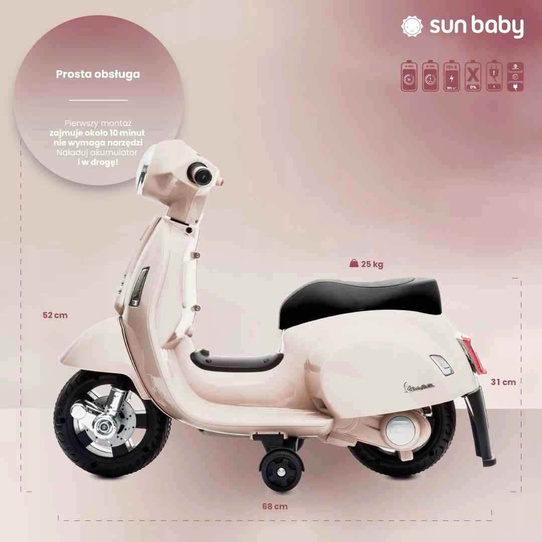 Jeździk akumulatorowy Scooter Vespa biały Marka Sun Baby