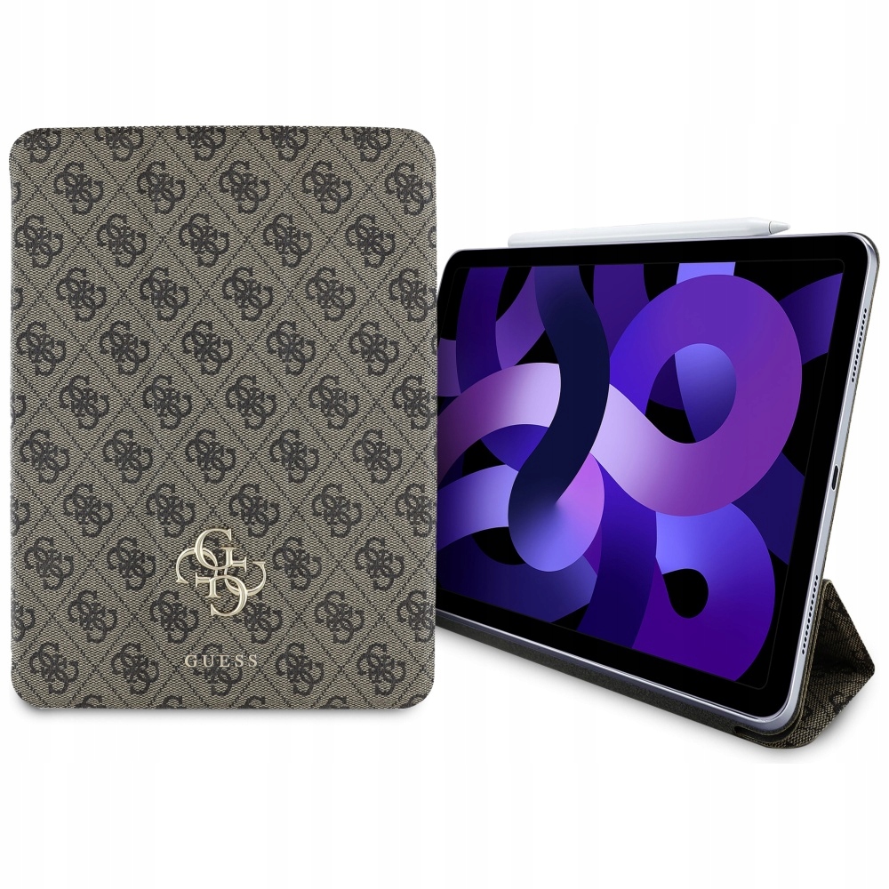 Pouzdro Guess pro Apple iPad Air 11" 2024, hnědé, Magnetic 4G Big Logo