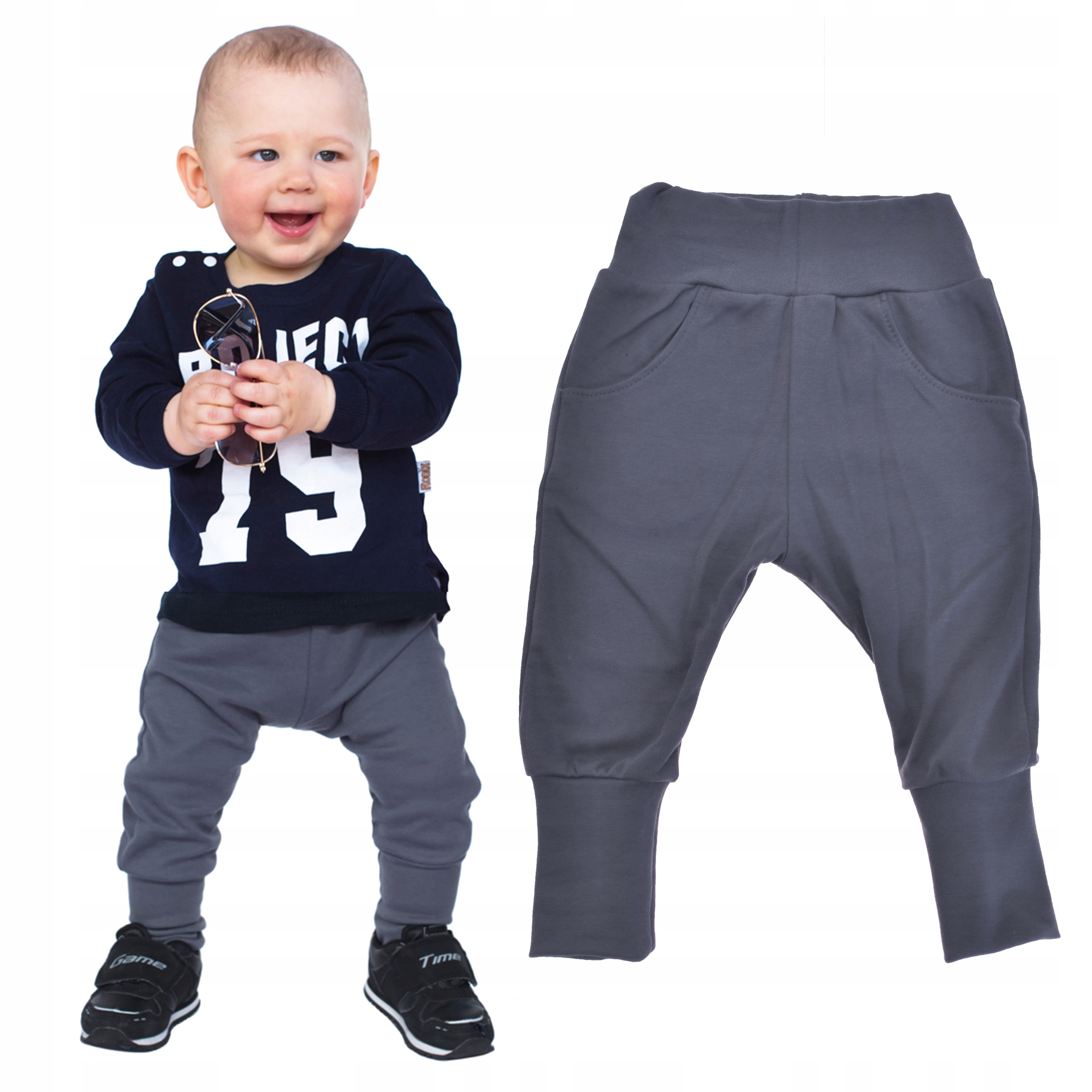 

Grafitowe spodnie chłopięce wiosna jesień r. 110