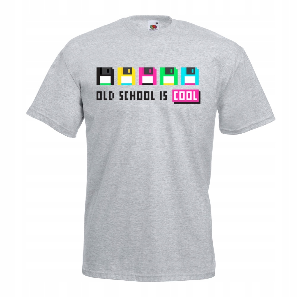 

Koszulka old school dyskietki XL szara