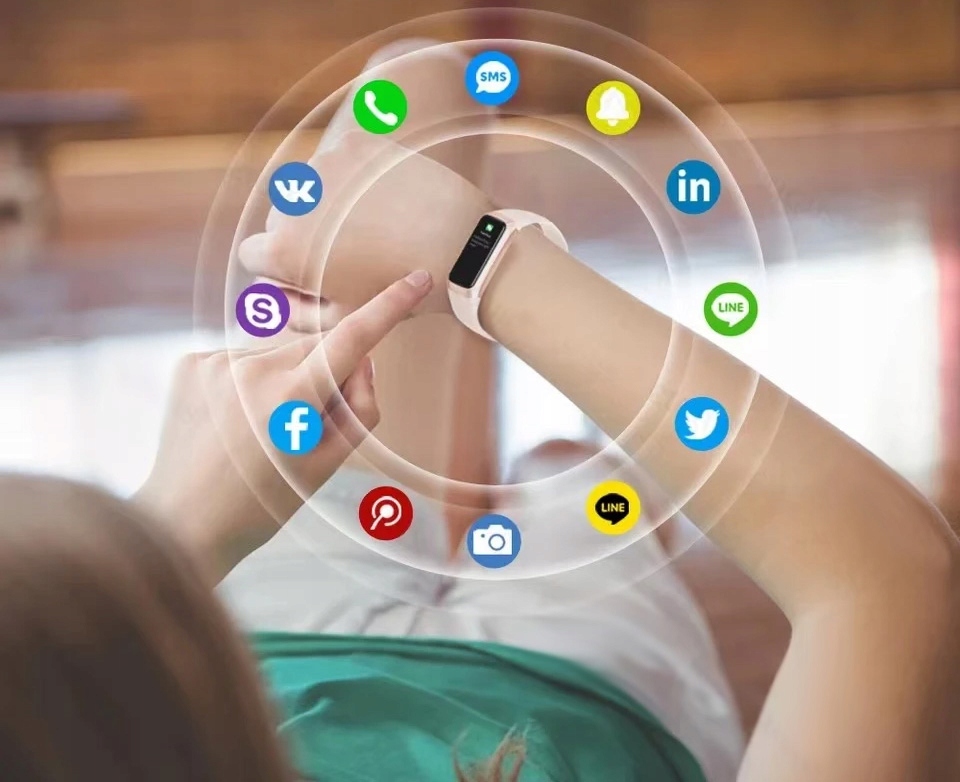 Smartwatch SMARTBAND Rubicon RNCF05 czarny Kształt koperty prostokątna