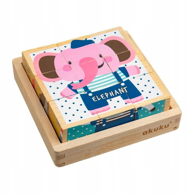 ATESTOWANE KLOCKI DREWNIANE 9 ELEMENTÓW 6 WZORÓW Kod producenta A0612